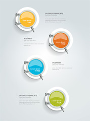Porthole design timeline template. Vector concept.