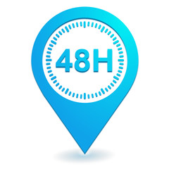 48 heures sur symbole localisation bleu