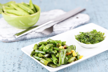 Salad with green beans and corn