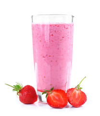Delicious berry smoothie isolated on white