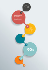Round numbered template. Business color vector. Infographic.
