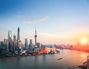 Abwaschbare Fototapete Shanghai wunderschönes shanghai im sonnenuntergang