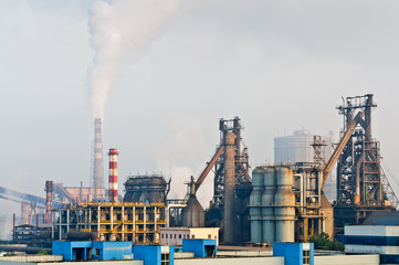 Fototapeta na wymiar Chinese steelworks smoke pollution
