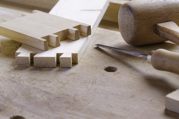 Pins and tails of dovetailed joint