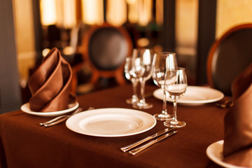Tables set for meal