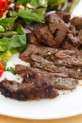 beef with salad