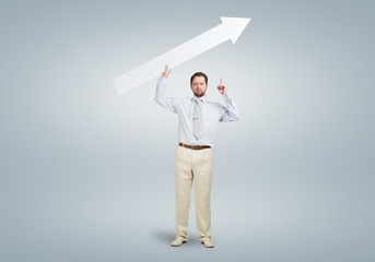 Businessman with arrow