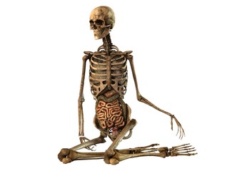 human skeleton with detailed anatomy organs