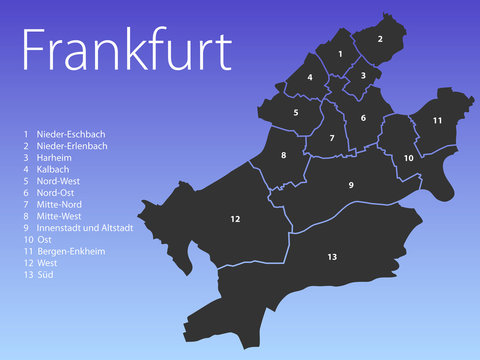 Landkarte Frankfurt