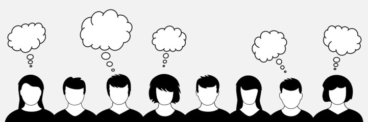 Menschen Köpfe Sprechblasen