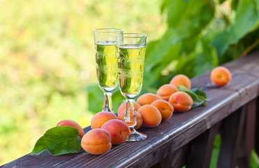 Sweet wine and ripe apricots