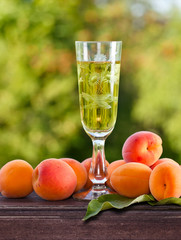 Sweet wine and ripe apricots