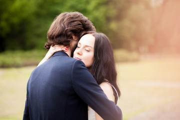 Young couple at their wedding