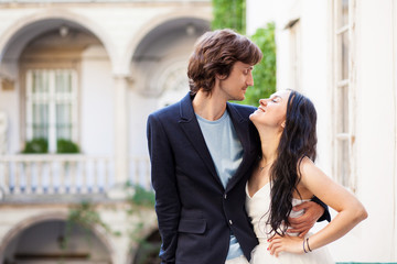 Young couple at their wedding