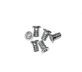 Furniture fittings - screws on white background