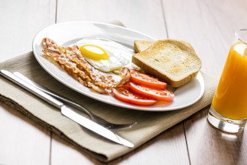 Healthy English Breakfast And Orange Juice