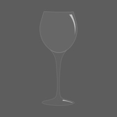 Blank tall transparent realistic wine glass