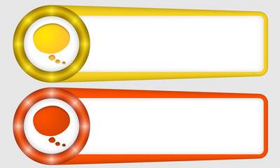 Obraz premium yellow and red frames for any text with speech bubble