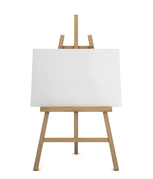 Easel with blank canvas