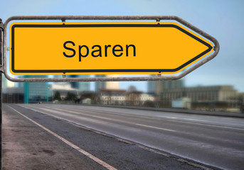 Strassenschild 14 - Sparen