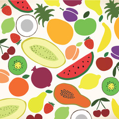 Vector collection of various fruits
