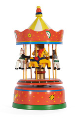 Vintage mechanical toy carousel