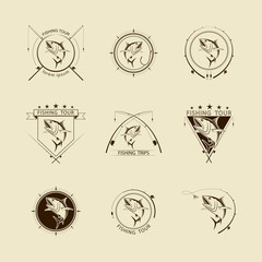 Fototapeta premium vector fishing symbol set