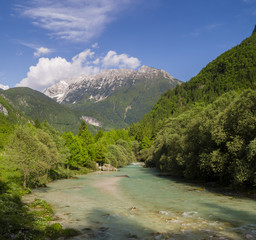 Naklejka na ściany i meble Rzeka Soca,Słowenia,Alpy Julijskie