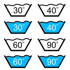 set of washing sign vector illustration