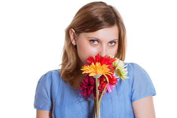 beautiful girl with flowers