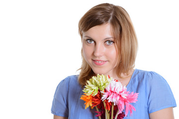Fototapeta premium beautiful girl with flowers