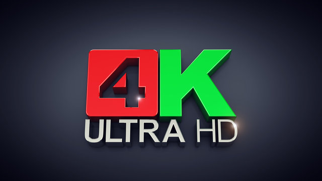 Ultra High Definition , 4K text on dark background