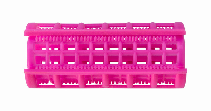pink plastic curler