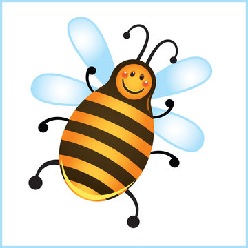 Funny bee in frame