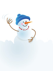 Christmas snowman and snowball