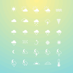 Weather icons. Set of symbols for widgets, sites, apps