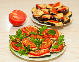Baked eggplant with tomatoes