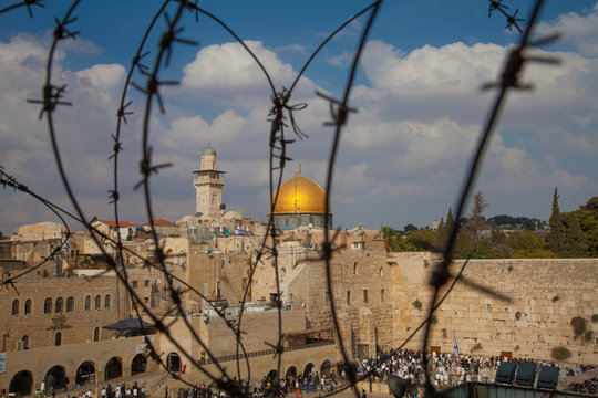 Stacheldraht - Jerusalem - Felsendom - Tempelberg