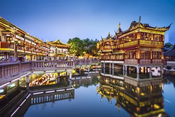 Sierkussen Yuyuan-tuinen in Shanghai, China © SeanPavonePhoto