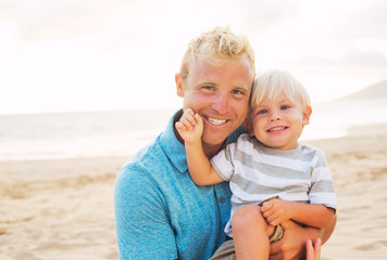 Father and son at the beach