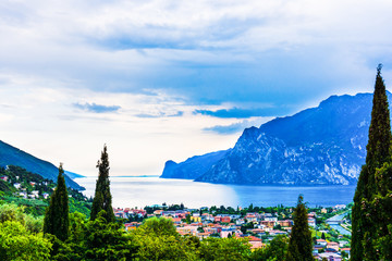 riva del garda. Mountain lake Lago di Garda 