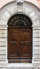 Old door. Antique wooden door