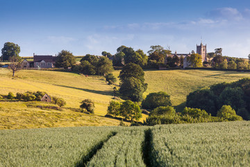 Dramatic sky, Idyllic rural landscape, Cotswolds UK