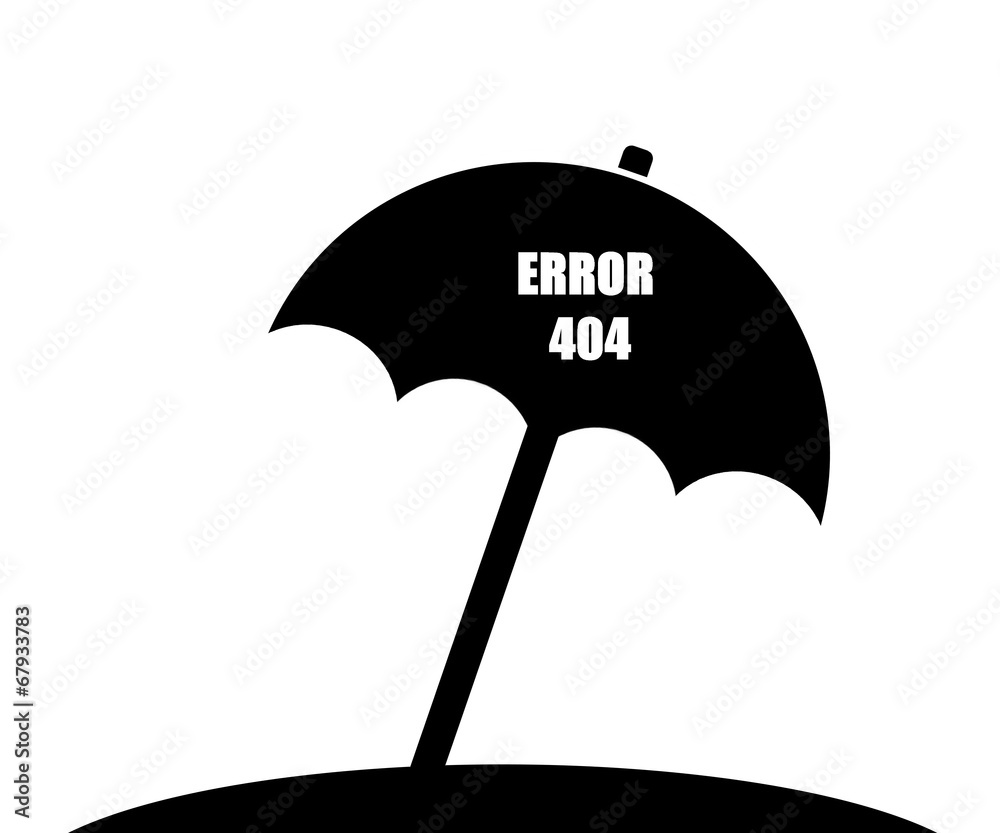 Sticker Parasol de plage et une erreur 404