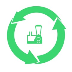 Mixeur dans un symbole recyclage
