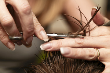Scissors in use