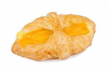 peach danish isolated on white background