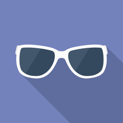 Sunglasses icon. Modern Flat style with a long shadow