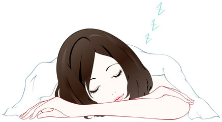女性　美容　眠る