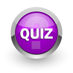 quiz pink glossy web icon